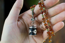 Load image into Gallery viewer, Magic Bell Necklace| Sterling Silver| Garnet &amp; Peridot Beads
