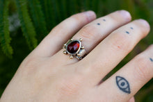 Load image into Gallery viewer, Hekate Ring| Hessonite Garnet| .925 silver &amp; 14K gold |Size 6.5
