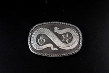 Load image into Gallery viewer, Serpent Belt Buckle| .925 Sterling silver|Hand Engraved
