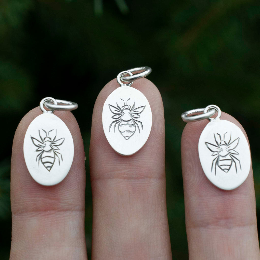 Engraved Bee Talisman Pendant