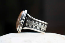 Load image into Gallery viewer, Opal Wave Ring| Hand Engraved
