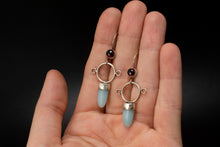 Load image into Gallery viewer, Aphrodite Earrings| .925 Silver| Garnet &amp; Amazonite| Grounding
