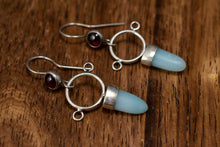 Load image into Gallery viewer, Aphrodite Earrings| .925 Silver| Garnet &amp; Amazonite
