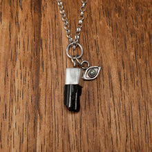 Load image into Gallery viewer, Protector Charm Necklace| .925 Silver| Black Tourmaline &amp; Labradroite
